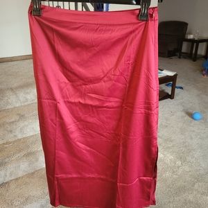 Silky Red skirt with slit